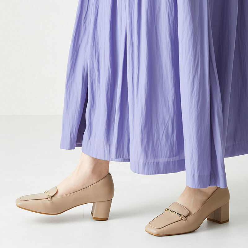 ORiental TRaffic「【跳べるパンプス/シリーズ累計１５０万足突破】ビットモチーフ/R-3207 ヒール ローファー」|パンプス|