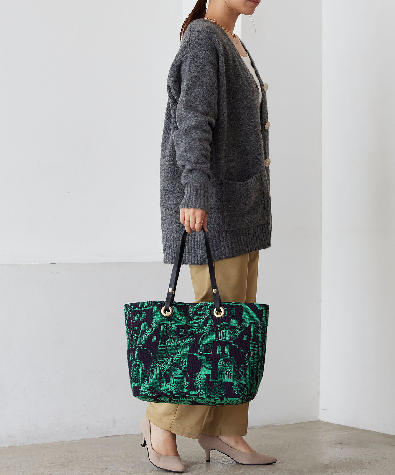 TOPKAPI TREASURE「【TREASURE TOPKAPI】ジャガード生地 総柄 A4 トートバッグ 」|トートバッグ|