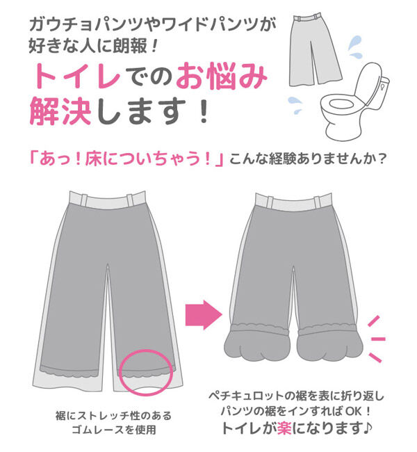 intesucre「[intesucre]ガウチョパンツやワイドパンツにオススメ♪タップパンツ(キュロットペチコート) TLF105」|インナー|