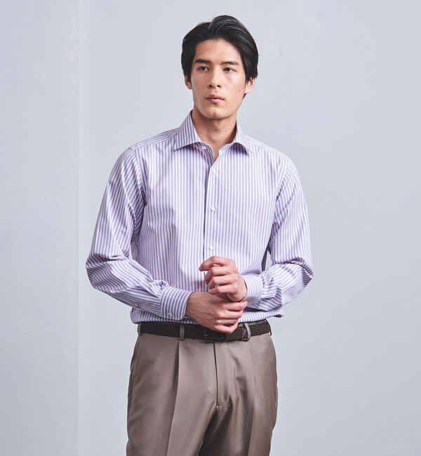 UNITED ARROWS「イージーケア AG ファンシーストライプ セミワイドカラーシャツ -抗菌防臭-」|シャツ・ブラウス|