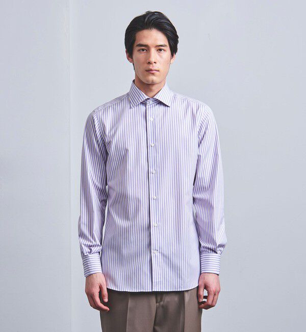 UNITED ARROWS「イージーケア AG ファンシーストライプ セミワイドカラーシャツ -抗菌防臭-」|シャツ・ブラウス|