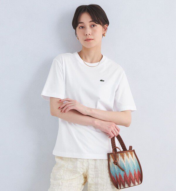 UNITED ARROWS green label relaxing「＜LACOSTE＞ワンポイント ソフトタッチ Tシャツ」|Tシャツ・カットソー|OFF WHITE