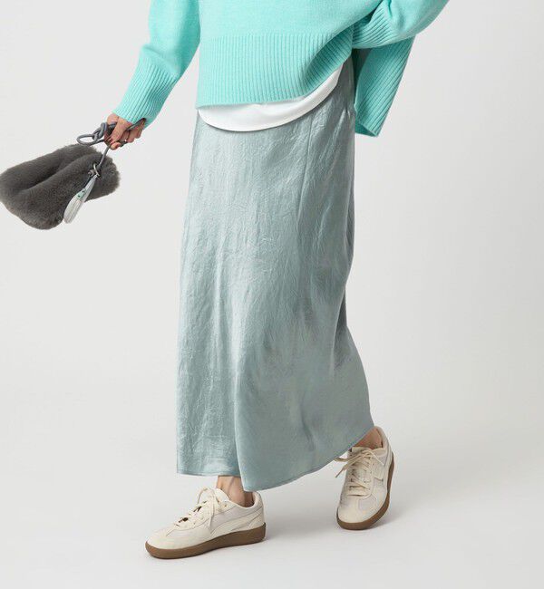 UNITED ARROWS green label relaxing「サテン ナロー スカート」|フレア|