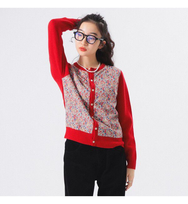 BEAMSBOY「リバティ パッチ カーディガン」|ニット・セーター|