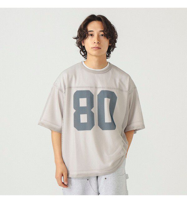 BEAMS「メッシュ プリント Tシャツ」|Tシャツ・カットソー|LIGHT.GREY