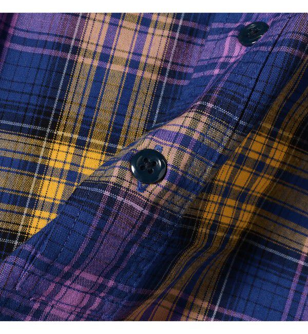 BEAMS「ワイドフィット リフレクター チェック フードシャツ」|シャツ・ブラウス|