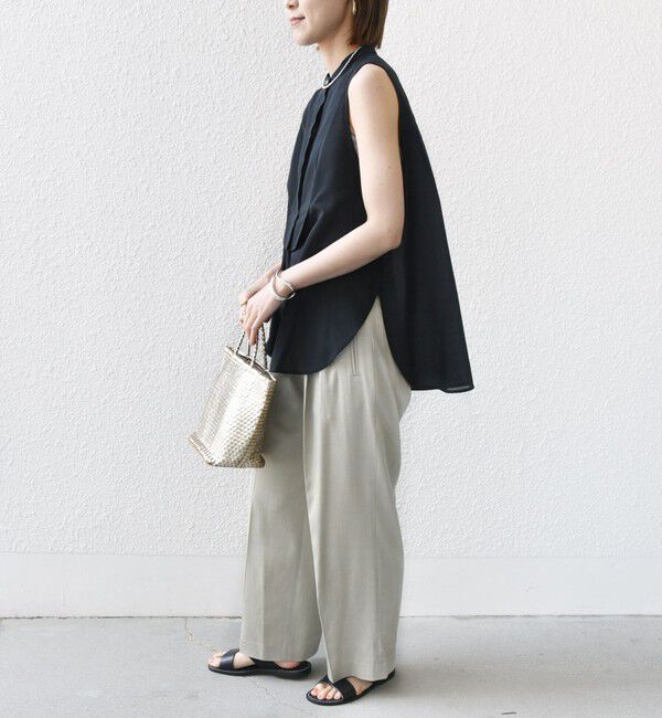 SHIPS for women「〈手洗い可能〉強撚ボイルノースリーブシャツ」|シャツ・ブラウス|