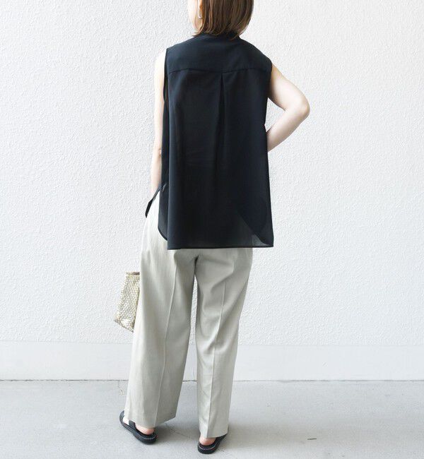 SHIPS for women「〈手洗い可能〉強撚ボイルノースリーブシャツ」|シャツ・ブラウス|