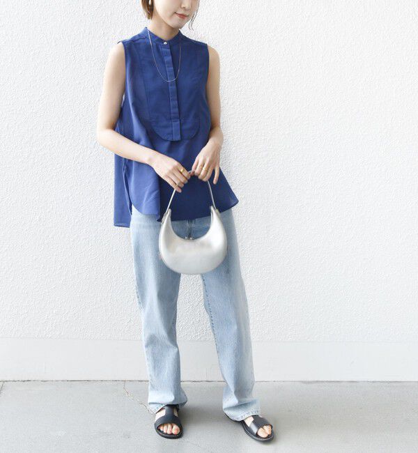 SHIPS for women「〈手洗い可能〉強撚ボイルノースリーブシャツ」|シャツ・ブラウス|