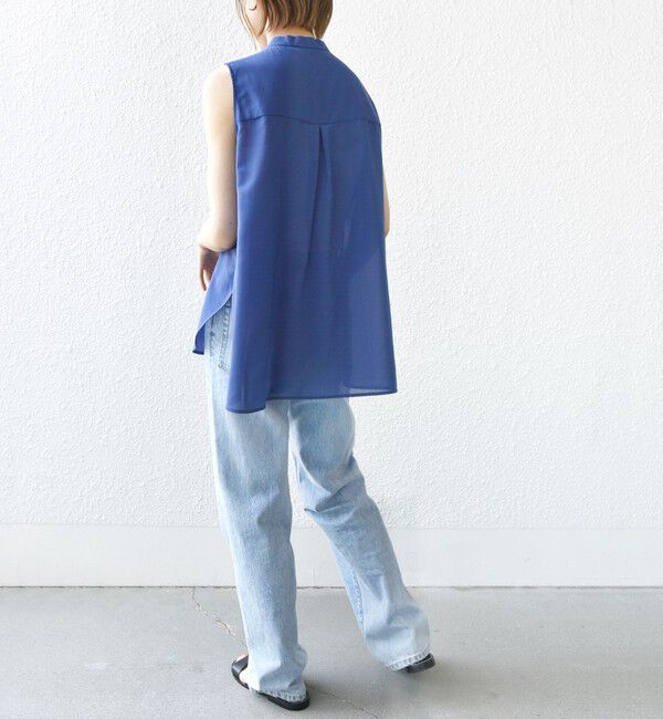 SHIPS for women「〈手洗い可能〉強撚ボイルノースリーブシャツ」|シャツ・ブラウス|