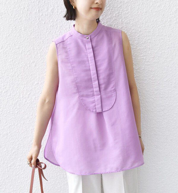 SHIPS for women「〈手洗い可能〉強撚ボイルノースリーブシャツ」|シャツ・ブラウス|