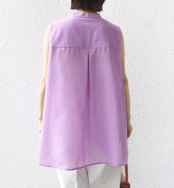 SHIPS for women「〈手洗い可能〉強撚ボイルノースリーブシャツ」|シャツ・ブラウス|