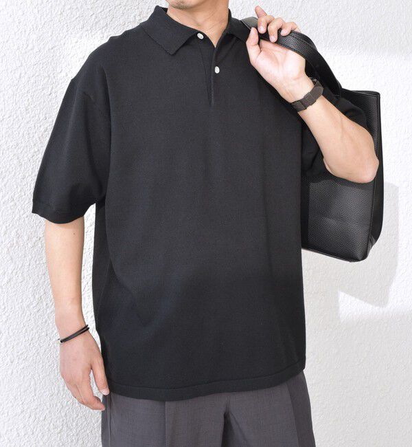 SHIPS any「SHIPS any:〈接触冷感〉ハイゲージ リネンミックス サマー ニット ポロシャツ 25SS◇」|ポロシャツ|