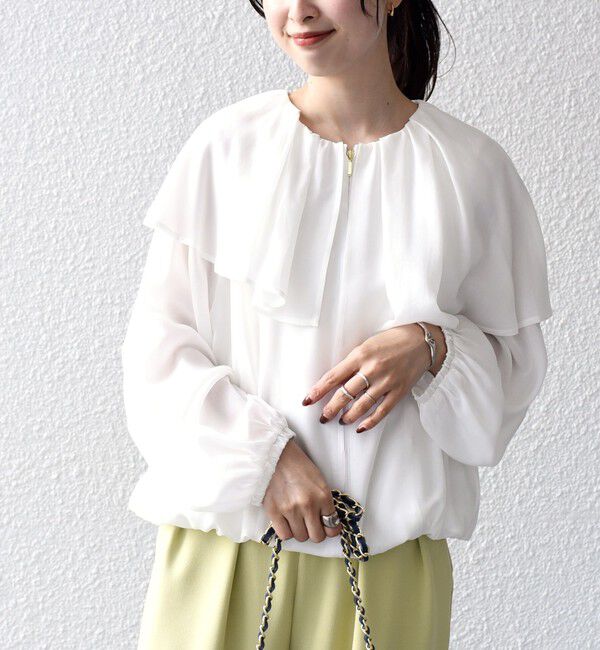 SHIPS for women「*〈手洗い可能〉フリル デザイン ブルゾン ◇」|ブルゾン・スタジャン|