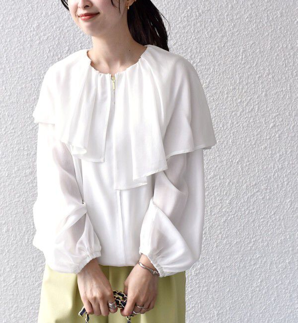 SHIPS for women「*〈手洗い可能〉フリル デザイン ブルゾン ◇」|ブルゾン・スタジャン|