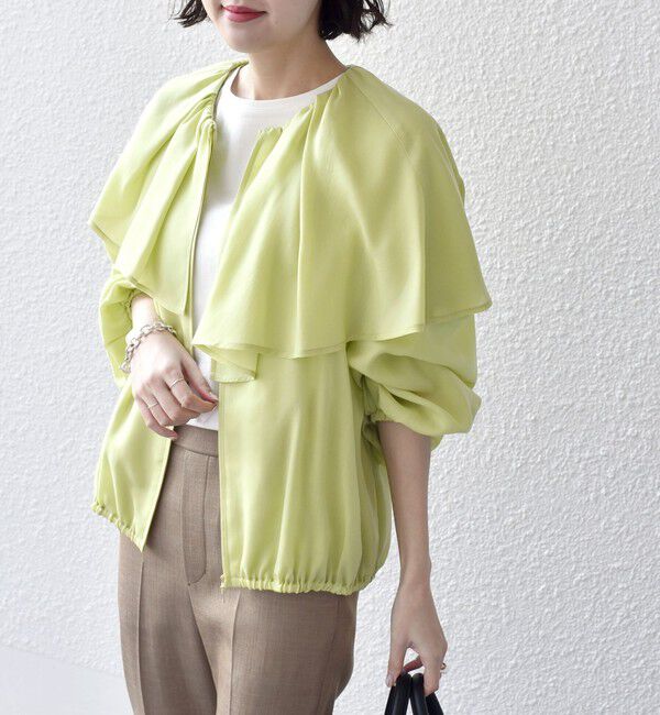 SHIPS for women「*〈手洗い可能〉フリル デザイン ブルゾン ◇」|ブルゾン・スタジャン|ライトイエロー