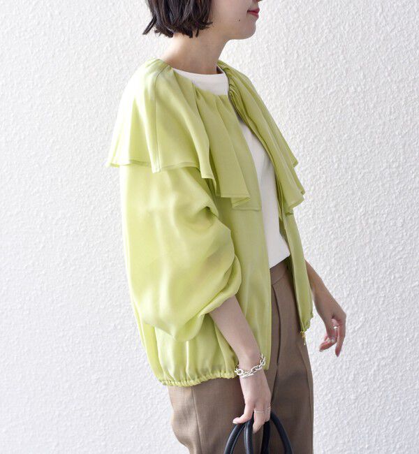 SHIPS for women「*〈手洗い可能〉フリル デザイン ブルゾン ◇」|ブルゾン・スタジャン|