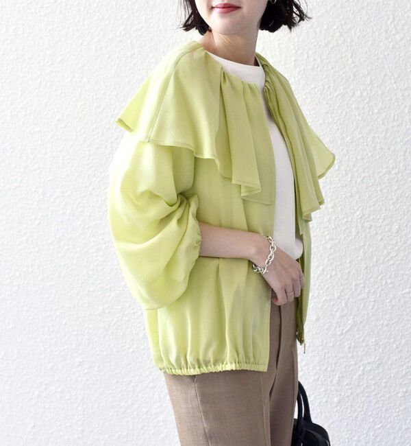 SHIPS for women「*〈手洗い可能〉フリル デザイン ブルゾン ◇」|ブルゾン・スタジャン|