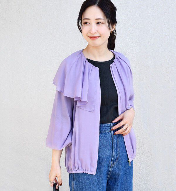 SHIPS for women「*〈手洗い可能〉フリル デザイン ブルゾン ◇」|ブルゾン・スタジャン|