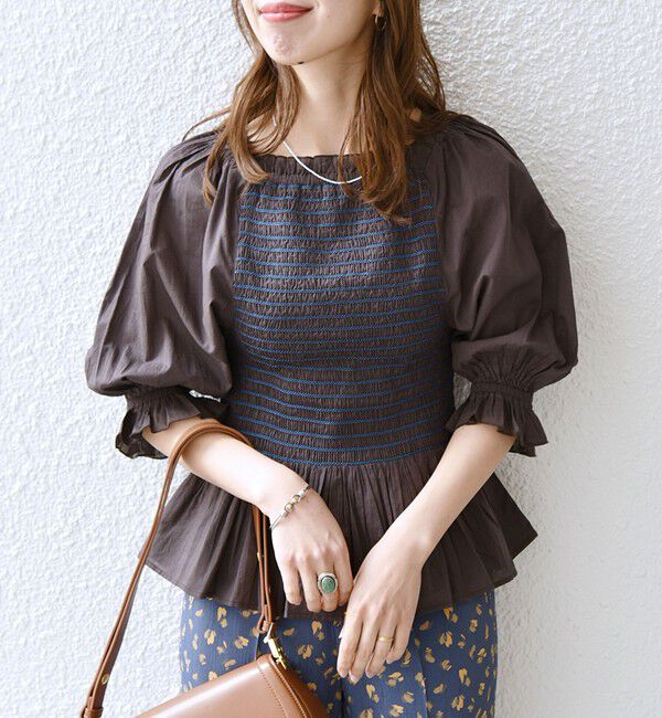 SHIPS any「SHIPS any: カラー シャーリング ボリューム スリーブ ブラウス」|シャツ・ブラウス|