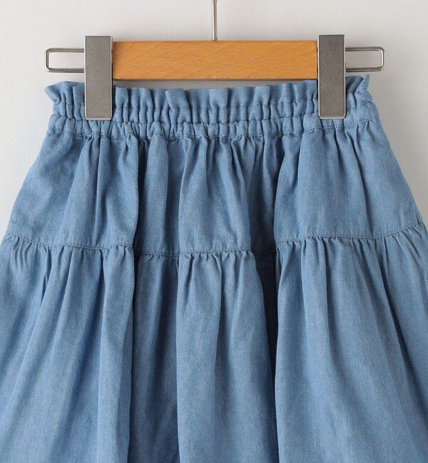 SHIPS KIDS「SHIPS KIDS:100～130cm / ティアード デニム スカート」|フレア|