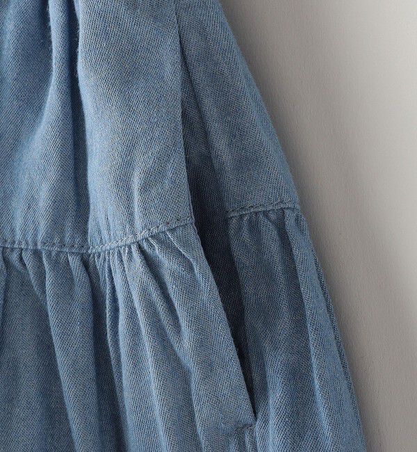 SHIPS KIDS「SHIPS KIDS:100～130cm / ティアード デニム スカート」|フレア|