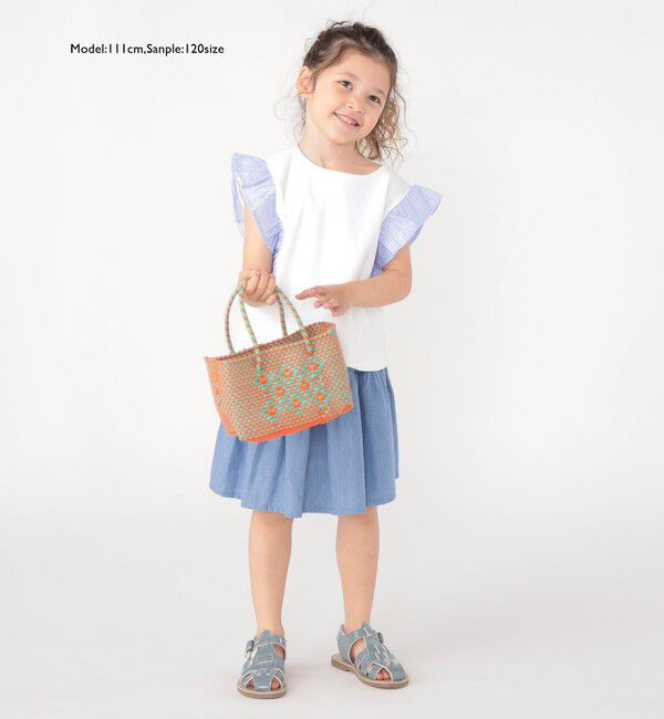 SHIPS KIDS「SHIPS KIDS:100～130cm / ティアード デニム スカート」|フレア|