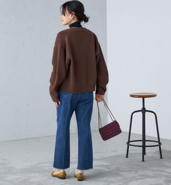 SHIPS for women「〈手洗い可能〉パイル編み コンビ カーディガン ◇」|カーディガン|