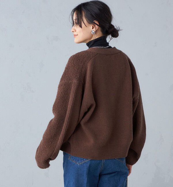 SHIPS for women「〈手洗い可能〉パイル編み コンビ カーディガン ◇」|カーディガン|