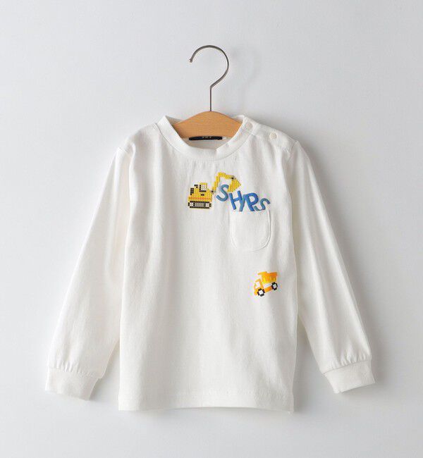 SHIPS KIDS「SHIPS KIDS:80～90cm / はたらく車 長袖 TEE」|Tシャツ・カットソー|オフホワイト