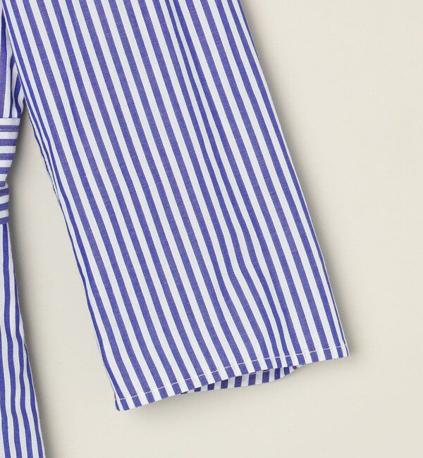 quaranciel「quaranciel:〈洗濯機可能〉ストライプ バックオープン フレア ロング ワンピース」|ワンピース|