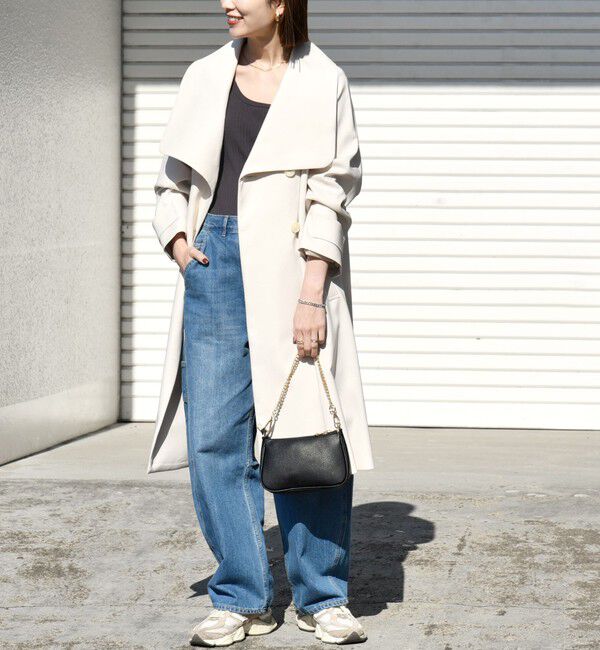 SHIPS any「SHIPS any: ドライツイル ショールカラー Aライン コート［NAVY BLUE］」|その他|