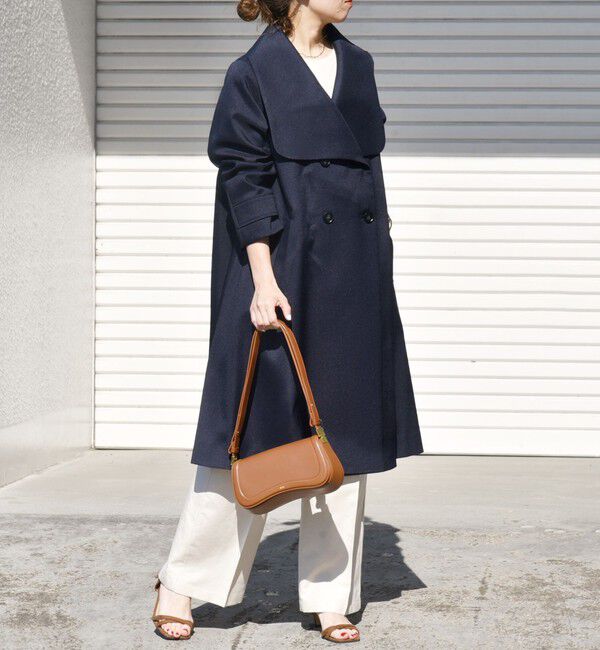 SHIPS any「SHIPS any: ドライツイル ショールカラー Aライン コート［NAVY BLUE］」|その他|