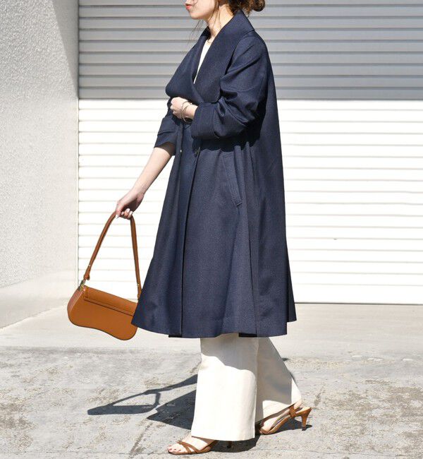 SHIPS any「SHIPS any: ドライツイル ショールカラー Aライン コート［NAVY BLUE］」|その他|