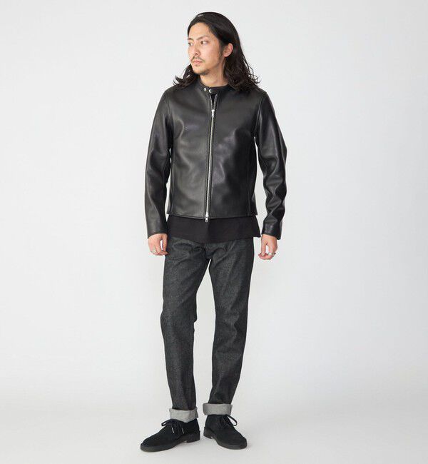SHIPS「SHIPS: ラムレザー シングル ライダース ジャケット」|ライダースジャケット|
