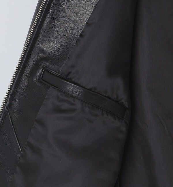 SHIPS「SHIPS: ラムレザー シングル ライダース ジャケット」|ライダースジャケット|