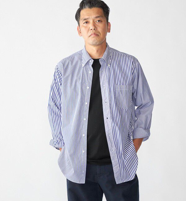 SHIPS「Southwick Gate Label: ボタンダウン ブロード ストライプ シャツ」|シャツ・ブラウス|