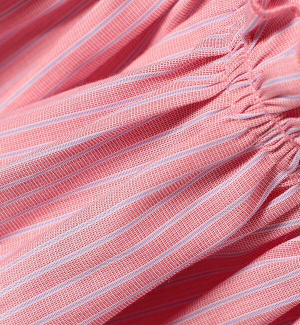 SHIPS for women「【WEB限定】〈手洗い可能〉ストライプ ギャザー フリル ワンピース」|ワンピース|