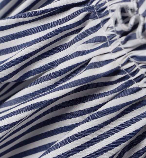 SHIPS for women「【WEB限定】〈手洗い可能〉ストライプ ギャザー フリル ワンピース」|ワンピース|