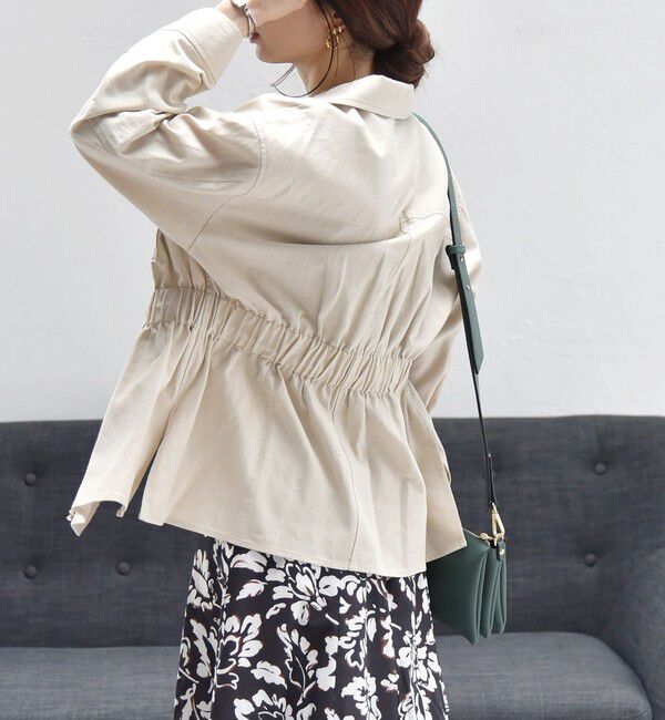 quaranciel「quaranciel:〈洗濯機可能〉コットン リネン サファリ シャツ ジャケット」|ミリタリージャケット|