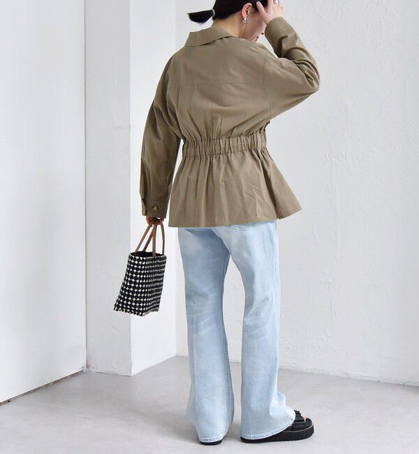 quaranciel「quaranciel:〈洗濯機可能〉コットン リネン サファリ シャツ ジャケット」|ミリタリージャケット|