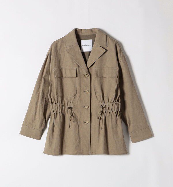 quaranciel「quaranciel:〈洗濯機可能〉コットン リネン サファリ シャツ ジャケット」|ミリタリージャケット|