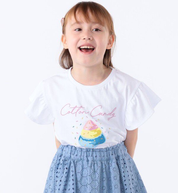 SHIPS KIDS「SHIPS KIDS:100～130cm / コットン キャンディ 半袖 TEE」|Tシャツ・カットソー|ホワイト系
