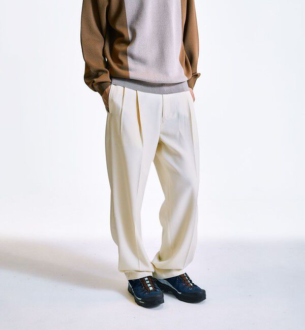 SHIPS「City Ambient Products: 2プリーツ ワイド テーパード スラックス」|スラックス|