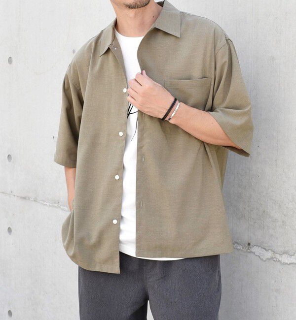 SHIPS any「SHIPS any: 〈洗濯機可能〉リネン混 リラックスフィット オープンカラー エアリー シャツ◇」|シャツ・ブラウス|