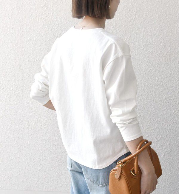 SHIPS any「【SHIPS any別注】THE KNiTS:〈洗濯機可能〉ラウンドヘム ロゴ ロングスリーブ TEE」|Tシャツ・カットソー|