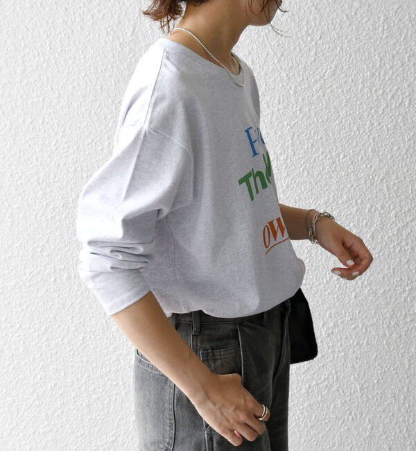 SHIPS any「【SHIPS any別注】THE KNiTS:〈洗濯機可能〉ラウンドヘム ロゴ ロングスリーブ TEE」|Tシャツ・カットソー|