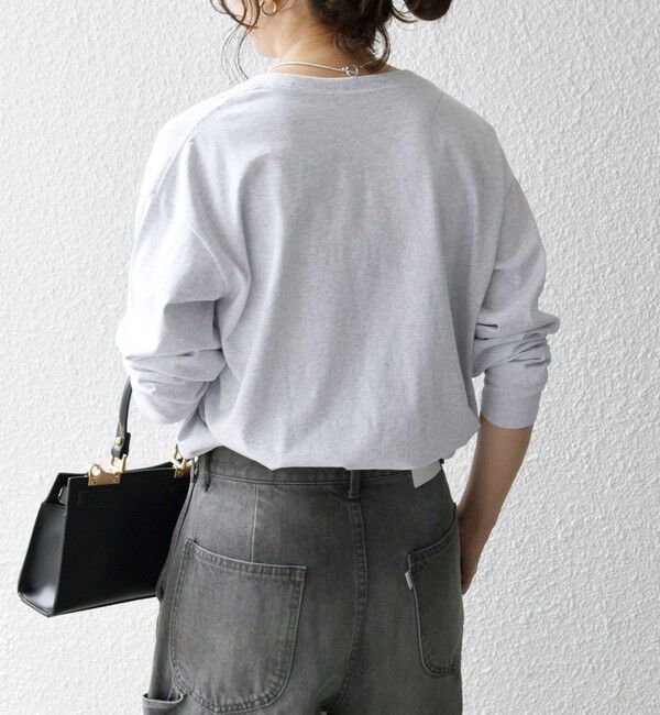 SHIPS any「【SHIPS any別注】THE KNiTS:〈洗濯機可能〉ラウンドヘム ロゴ ロングスリーブ TEE」|Tシャツ・カットソー|