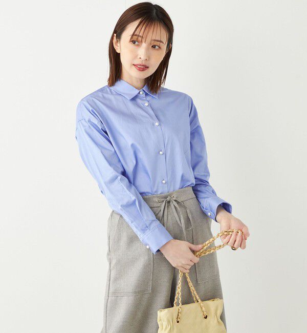 SHIPS Colors 「SHIPS Colors:〈洗濯機可能〉パールモチーフボタン シャツ 2◇」|シャツ・ブラウス|