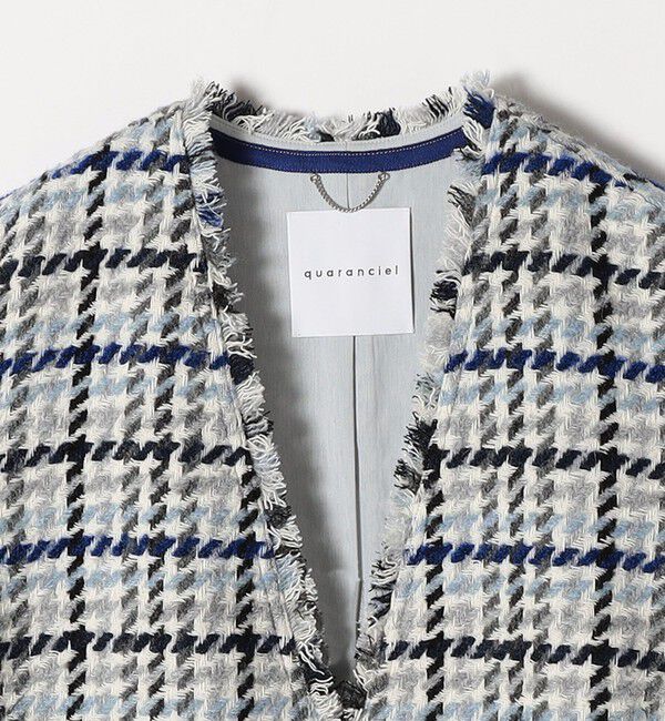 quaranciel「quaranciel: ツイード Vネック ベスト ミニ ワンピース」|ワンピース|